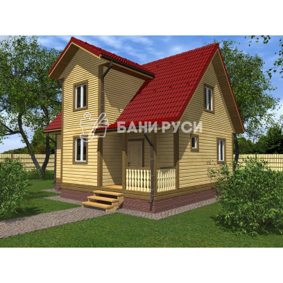 Каркасный дом 7.5x9 КД-33